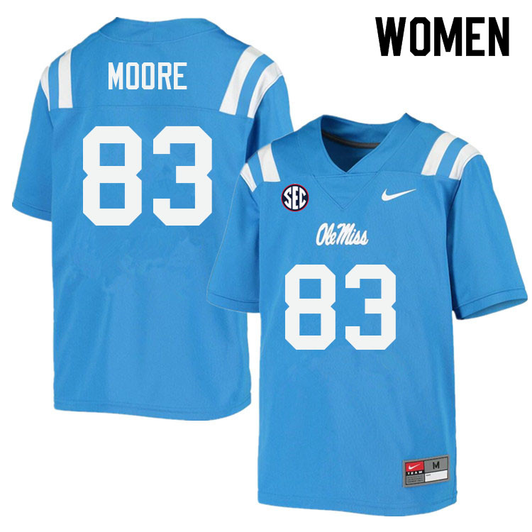 Women #83 Jacobi Moore Ole Miss Rebels College Football Jerseys Sale-Power Blue